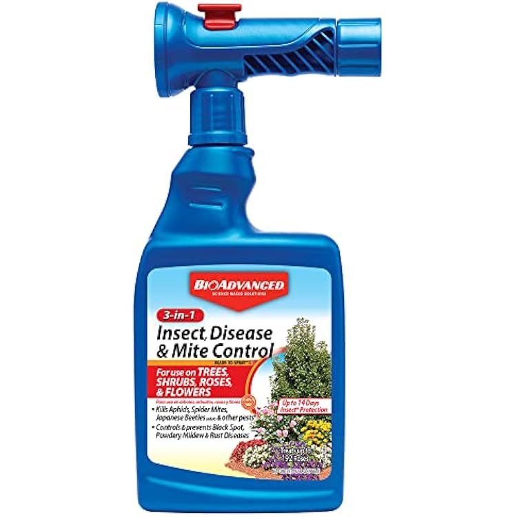 BioAdvanced 3-In-1 Insect, Disease and Mite Control, Fungicide, Ready-to-Spray, 32 oz