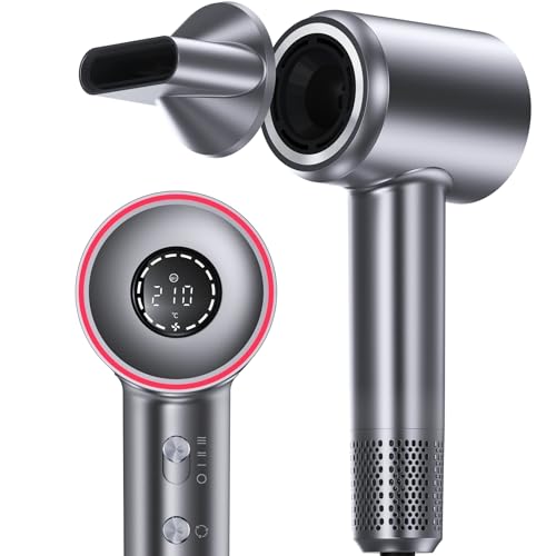Hair Dryer, 160000 RPM High Speed 1400W Professional Hairdryer, 500 Million Negative Ionic Hair Dryer, 3 Speeds and 5 Temps Fast Drying Hair Blow Dryer with Magnetic Nozzle for Home Salon