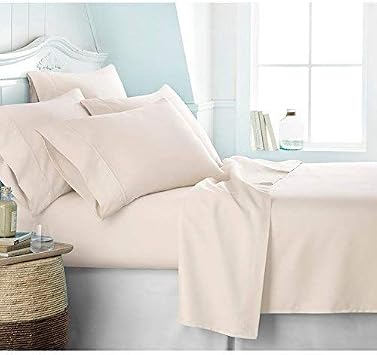 Organic Sheets - 100% Organic Cotton Sheet Set, 500 Thread Count - GOTS Certified 15'' Deep Pockets - Easy Fit - Wrinkle Free -Breathable & Cooling Sheets(Ivory/Olympic Queen)