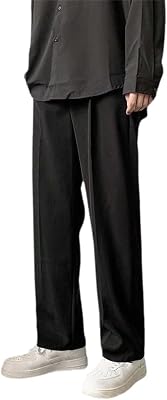 Men Suit Pants Fashion Society Mens Dress Pants Loose Straight Casual Pants Mens Office Formal Trousers