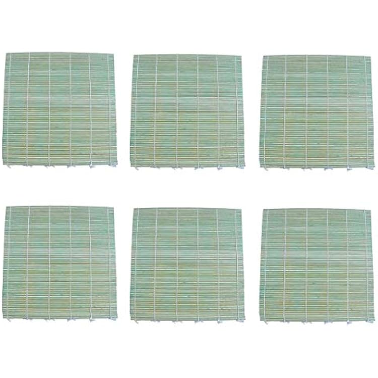 JapanBargain, 6-Pack Bamboo Sushi Rolling Mats, 9.5 Inch Commercial Grade Sushi Rollers for Making Sushi Rolls and California Rolls, Natural Bamboo Makisu for Home or Restaurant Use