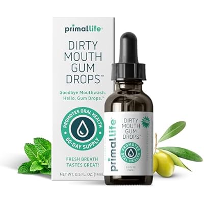 Primal Life Organics - Dirty Mouth Gum Serum, Natural Essential Oils, Promotes Good Breath, Gentle Mouthwash, Supports Good Oral Health, Great On Your Gums, Paleo, Organic, Vegan, Gluten-Free 0.5 oz