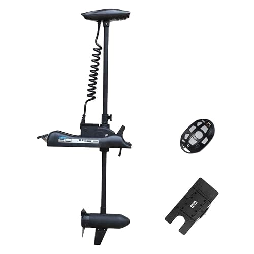 AQUOS Haswing CaymanB Electric Bow Mount 12V Saltwater & Freshwater Trolling Motor - 55lbs Thrust, 54in Shaft, with Wireless Remote & Quick Release Bracket