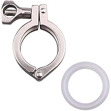 DERNORD Stainless Steel 304 Single Pin Heavy Duty Tri Clamp with Wing Nut for Ferrule TC with 1 pc Silicone Gasket (1.5 Inch Tri Clamp Size: 2 Pack)