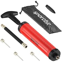 SPORTBIT Ball Pump for Sports Balls - Push & Pull Inflating System - Hand Pump for All Exercise Balls - Volleyball Pump, Basketball Inflator, Football & Soccer Ball Air Pump