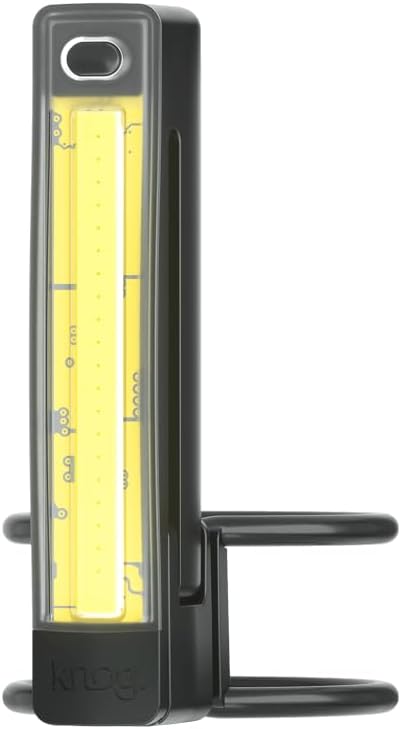Knog Plus Front Bike Light - COB LED Bicycle Light - Bike Headlight Mounts on Handlebars, Front Forks, Helmet or Clips on Clothing - USB Rechargeable, Waterproof, Ultralight Cycling Safety Light,Black | bike-headlights