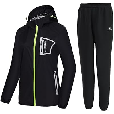 HOTSUIT Sauna Suit Women Durable Boxing Sweat Suits Gym Workout Exercise Sauna Jacket Pants, Black, M