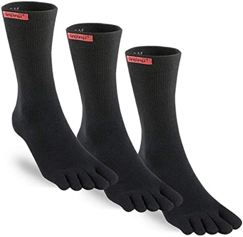 Injinji Mens Sport Original Weight Crew 3-pk Black L none
