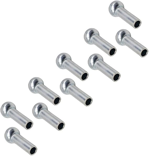 Iron Cable Eyelet Terminal Stopper For Gym Pulley Machine Wire Rope Port Joint Compatible With 5 Mm And 6 Mm Steel Cores Silver Finish Pack Of 10 Pieces(for 6mm Cable)