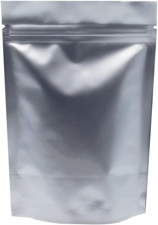 FERENLI 50 Pcs 7.1x10.2 inch Silver Stand Up Mylar Bags for Food Storage