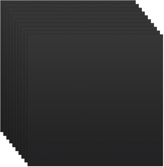 BENECREAT 10 Sheets Black Square Laser Engraving Testing Paper, 10.2x10.2 Inch Adhesive Laser Marking Paper Laser Engraving Material for Engraving Machine