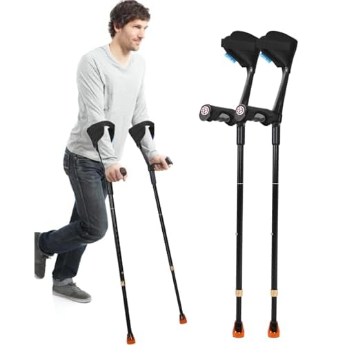 Forearm Crutches for Adults Have Elastic Crutches Padding for The ElbowHand Padding, Increases Walking Comfort