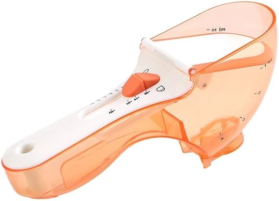 Adjustable Measuring Spoons with Scale, Magnetic Nesting Plastic Teaspoon for Dry Ingredients Baking or Cooking, Space-Saving Kitchen Gadget (large)