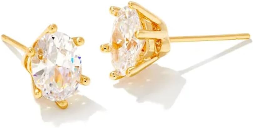 Kendra Scott Cailin Crystal Stud Earrings in White Crystal, Fashion Jewelry for Women