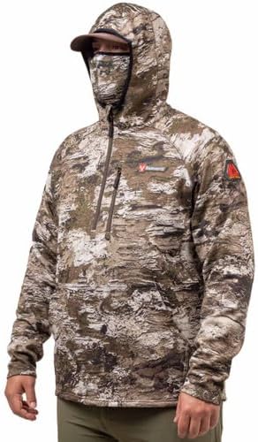 Huntworth Men's Grayling Heat BoostTM Heavyweight 1/2 Zip Hoodie with Facemask