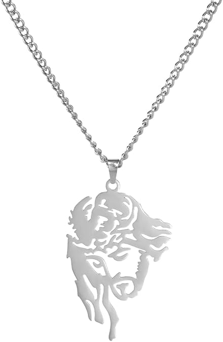 Hollow Jesus Christ Head Face Pendant Necklace Religious Christian Charms Cross Bible Prayer Necklace Stainless Steel Jewelry Men Women
