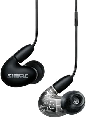 Shure AONIC 5 Wired Sound Isolating Earbuds, High Definition Sound  Natural Bass, Three Drivers, Secure in-Ear Fit, Detachable Cable, Durable Quality, Compatible with Apple & Android Devices - Black