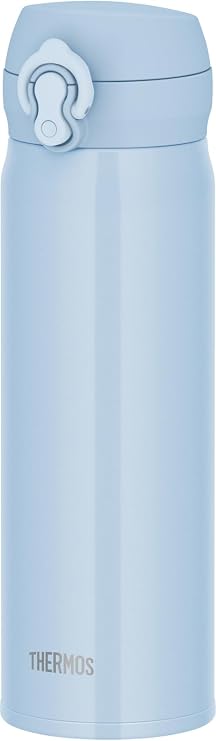 Thermos JNL-S500 ICB Vacuum Insulated Portable Mug, 500 ml 16.9 fl oz, Ice Blue, Easy to Clean with Removable Drinking Mouth, Lightweight, One-Touch Open, Stainless Steel Bottle, Keeps Hot and Cold