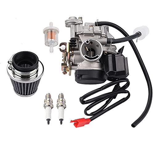 GY6 49CC 50CC Carburetor Compatible with 139QMB 139QMA 4 Stroke Dirt Bike Scooter TaoTao Moped ATV Go Kart Engines with Intake Manifold and Air Filter