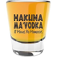 LitGifts Hakuna Mavodka Design, Funny Shot Glasses for Adults, Drinking Gifts for Women or Men, Hilarious Inappropriate Stuff for Friends, Made in USA 1.75 Ounce Dishwasher Safe