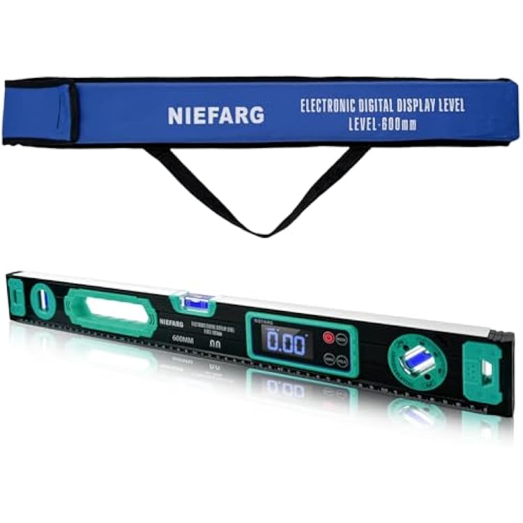 Digital Level Magnetic, Digital Level with Slope Percentage, 24in LED Professional Smart Level with Alert, Dust Water Resistant for Precision Measurements and Woodworking Projects 24in