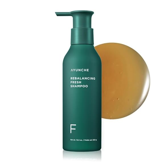 AYUNCHE Rebalancing Shampoo Fresh 11 fl. oz. [For Oily Scalp] | Cleanse Excess Sebum & Oiliness | Strengthen and Protect Hair Roots | Anti-Hair Loss and Anti-Thinning Shampoo | Korean Salon Brand