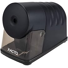 X-Acto 2012688 Model 1799 Powerhouse Heavy-Duty Electric Pencil Sharpener, Black, Quiet Operation, Hardened Helical Cutter for Maximum Precision and Durability, Suction Cup Feet for Safety