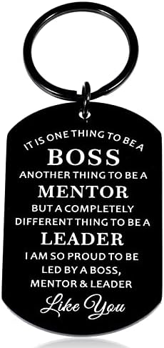 Bosses Leaders Appreciation Gifts Keychain for Men Women Boss Day Thank You Boss Lady Mentor Manager PM Retirement Leaving Going Away Farewell Supervisor Christmas Birthday Present for Female Male