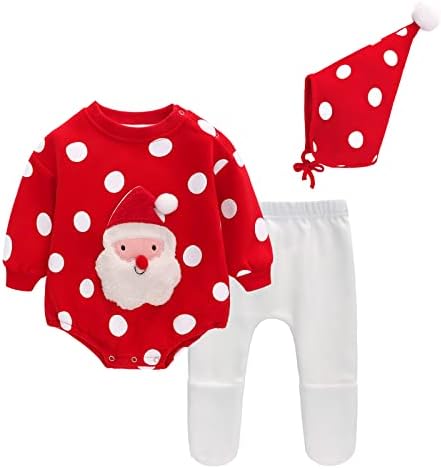 famuka Unsex Baby Christmas Outfit Toddler Boy Girl Santa Reindeer Bodysuit