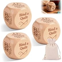 JINJUMEI 3PCS Quilters Dice, 6-Sided Wooden Quilting Decision Dice, Sewing Machine Accessories, Fun Sewing Tool for Quilters & Crafters, A Suitable for DIY Sewing Enthusiasts
