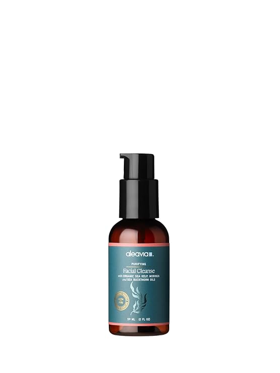 Aleavia Travel Size Purifying Facial Cleanse Fragrance-Free Organic & All-Natural Prebiotic, Vegan Face Wash Nourish your Healthy Skin Microbiome 2 oz. (New Formula)