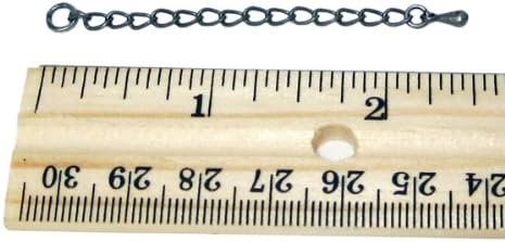 echomerx Pack of 10 Necklace Jewelry Extender Chain with Teardrop Antique Silver 2.5 Inches