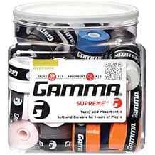 Gamma Sports Supreme Overgrip for Tennis, Pickleball, Squash, Badminton, and Racquetball Racquets, Multiple Pack Sizes and Colors