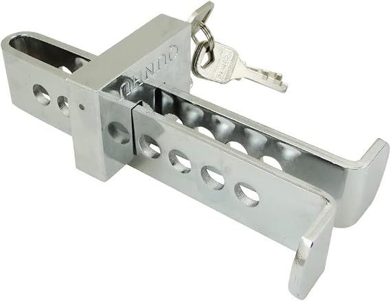 Stainless Steel Car Brake Lock - 8 Hole Brake Pedal Security Device with Anti-Theft Function