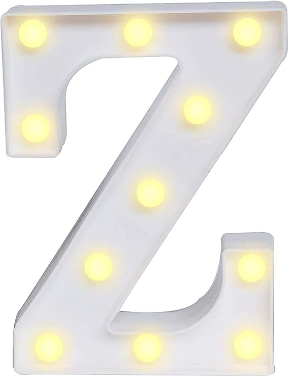 LED Letter Light Signs 26 Alphabet Light Up Letter Lights Warm White Night Light for Wedding Birthday Holiday Family Wall Bedroom Party Bar Festival Decorations (Z)