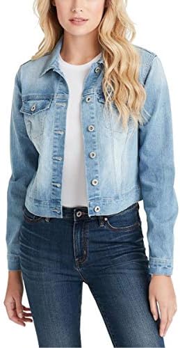 Jessica Simpson womens Pixie Classic Feminine Fit Crop Jean Jacket