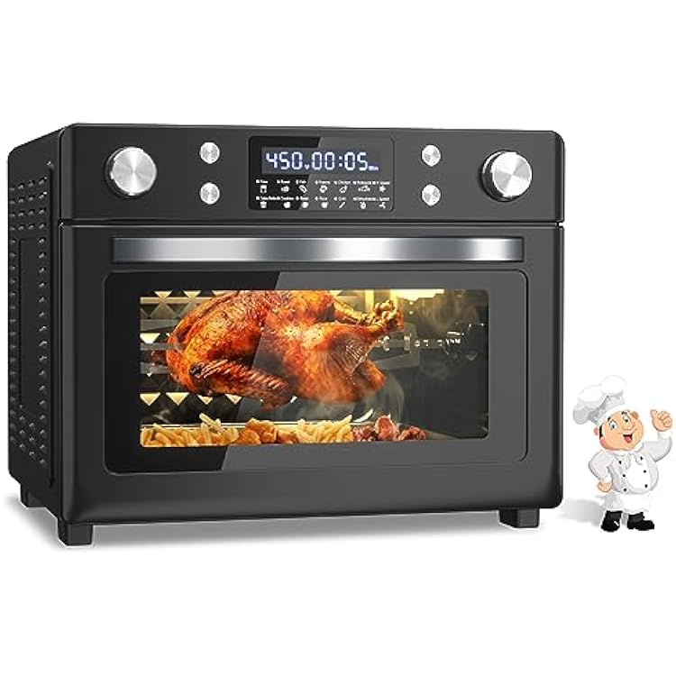 LifePlus Convection Toaster Oven Combo, 32Qt Large Oven Countertop 12-In-1, Stainless Steel with Toast Bake and Broil, 6 Slice Toast, 12 Pizza, 1700 Watts