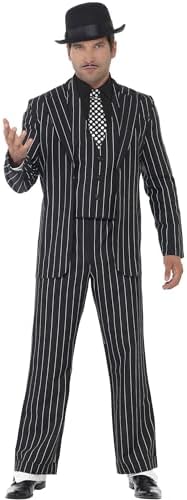 Smiffys Mens Vintage Gangster Boss Costume, Large, Black