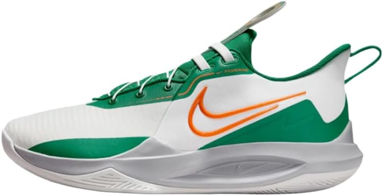 Nike Precision 6 FlyEase Basketball Shoes (DJ7552-100, White/Malachite/Sundial/Safety Orange) Size 6.5