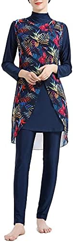 Floral Modesty Swimwear Muslim Swimsuits for Women Burkini Beachwear Tankini Swimming Suit 4 Pcs Swimming Costume