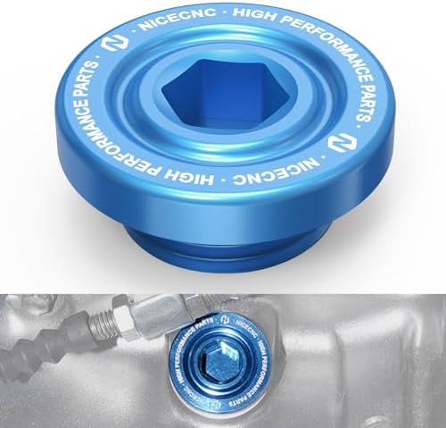 NICECNC Crankcase Oil Drain Plug with O-Ring Compatible with Yamaha Raptor 700 2006-2023 Raptor 700R 2009,2011-2023 YFM700RSE 2013-2023  Wolverine X4 2018-2020 YZF R1 2004-2023, Blue