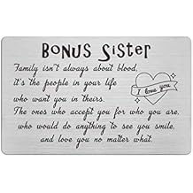 Stepsister Unbiological Sister Gifts, Birthday Card Gifts for Friends female Like Sisters, Gifts for Sister In Law, Step Sister Gifts for Christmas Mother's Day