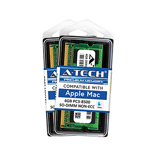 A-Tech for Apple 8GB Kit 2X 4GB DDR3 1067MHz  1066MHz PC3-8500 Mac mini Mid 2010 A1347 MC438LLA Memory RAM