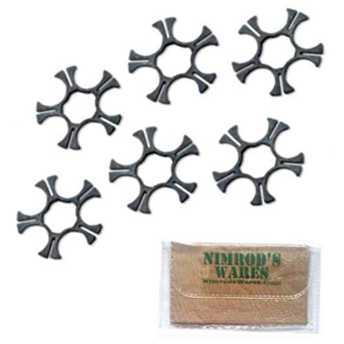 Nimrods Wares Moon Clips 6-Pack Compatible with Ruger SP101 9mm Stainless Steel 90516 Bundle with Microfiber Cloth