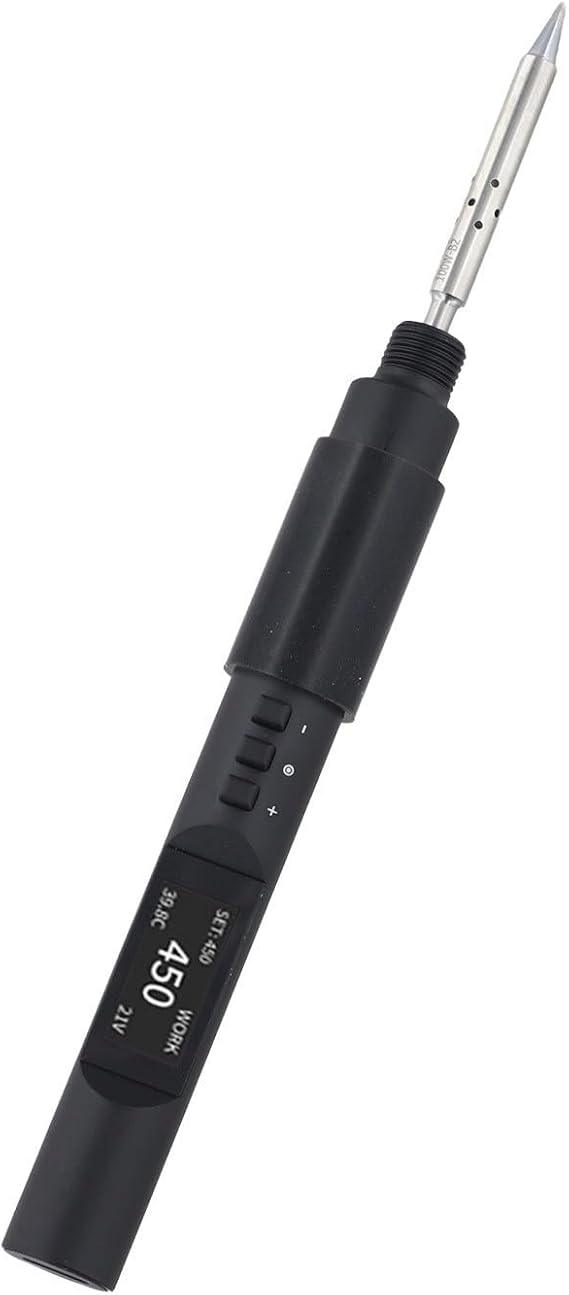 Intelligent Soldering Iron With 0.96 Inch For Oled Screen For T12 And Ts101 Tips Compatible With For Pine64 Pts200 Model Black Aluminum Alloy Body Fast Heating Digital Display Pen Tool