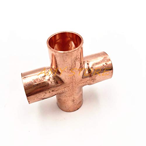 1Pc 28mmx1 35mmx1.3 Copper End Feed Equal Cross 4 Ways Plumbing Sanitary Pipe Fitting for Gas Water Oil - Specification: 28mm x 1mm