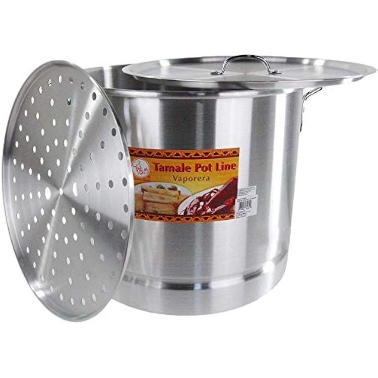 100 Qt Tamale Steamer Vaporera Stock Pot Premium Aluminum Tamalera 25 Gallon New 22.5 x 22.5 Diameter 16 High of Set