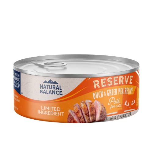 Natural Balance Limited Ingredient Adult Grain-Free Wet Canned Cat Food, Duck & Green Pea Recipe, 5.5 Ounce Pack of 24