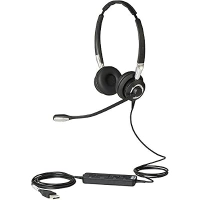 Jabra 2400 II USB Duo CC Wired Call Center Headset for Softphone with Noise Cancelling Microphone, Optimized for Unified Communication