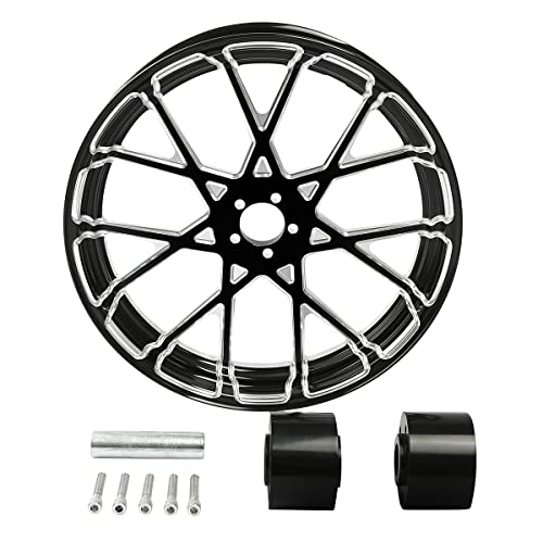 Aluminum Front Wheel Rim 23X3.5 Wheels Rims for Harley Wheels and Rims Bagger Electra Glide Ultra Classic Electra Glide Road King Road Glide Ultra CVO Limited 2008-2024 SLMOTO Dual Disc Wheel Hub